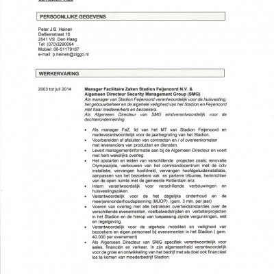 Talentcard van Peter J.B. Heinen