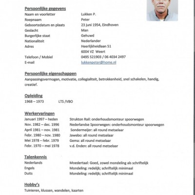 Talentcard van Peter Lukken