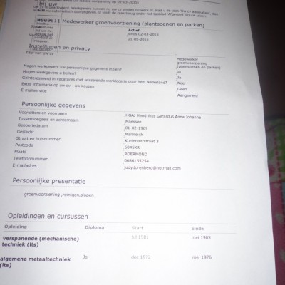 Talentcard van harrie maessen